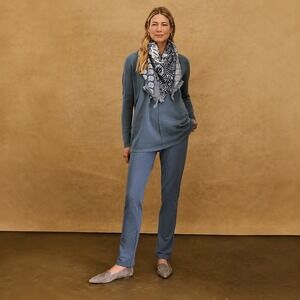 Coastal classic NWT J Jill Affinity Slim Leg Pants LP Azure Pima Cotton Blend